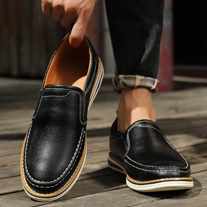 Men's Leather Moccasin Loafers – Cooper