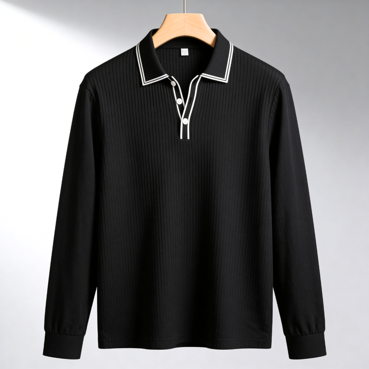 Men's Long Sleeve Polo Shirt – Lightweight & Breathable