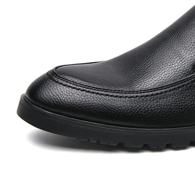 Men's Leather Slip-On Loafers | Classic Business Casual Dress Shoes