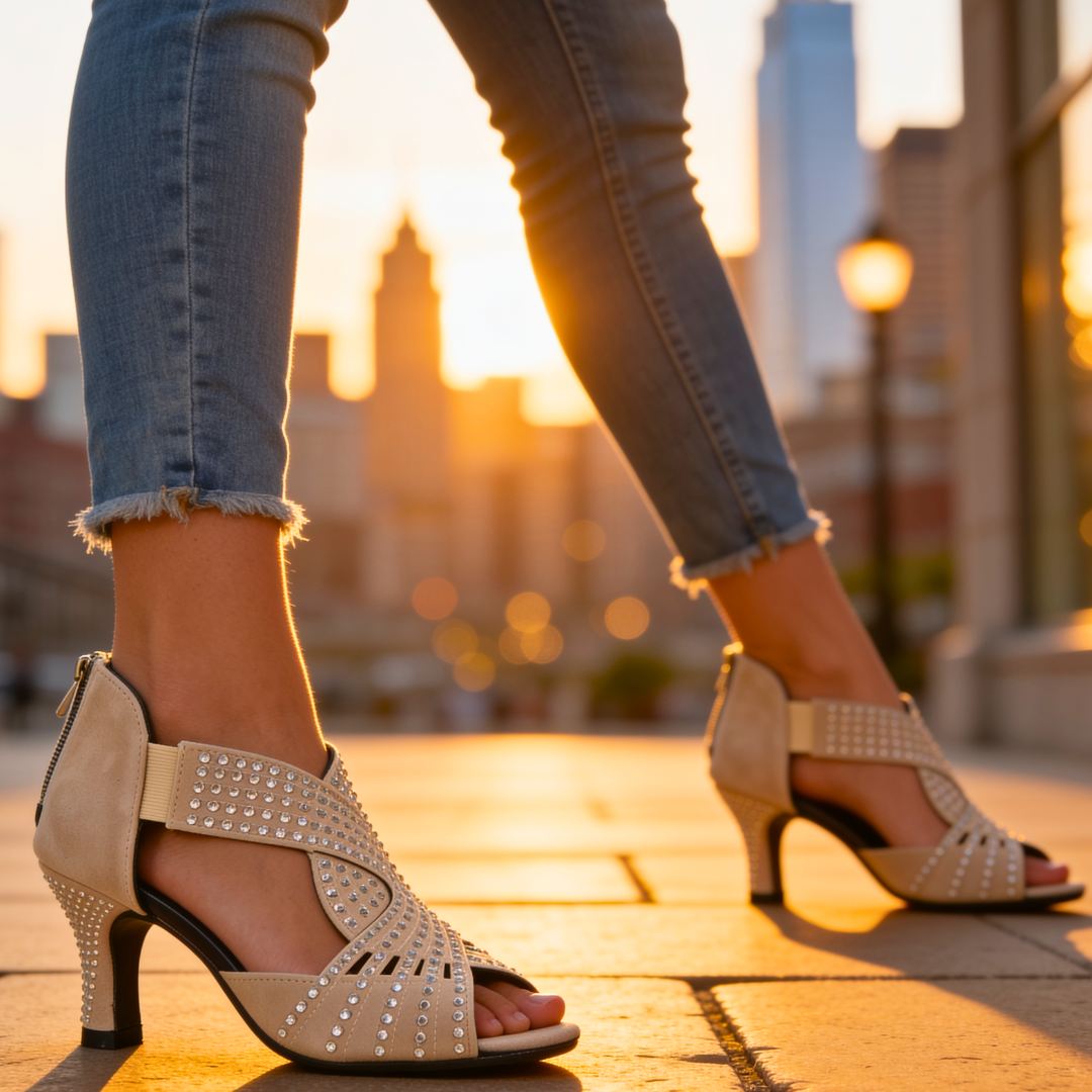 Women's Chelsea Lake Rhinestone Heels – Cushioned