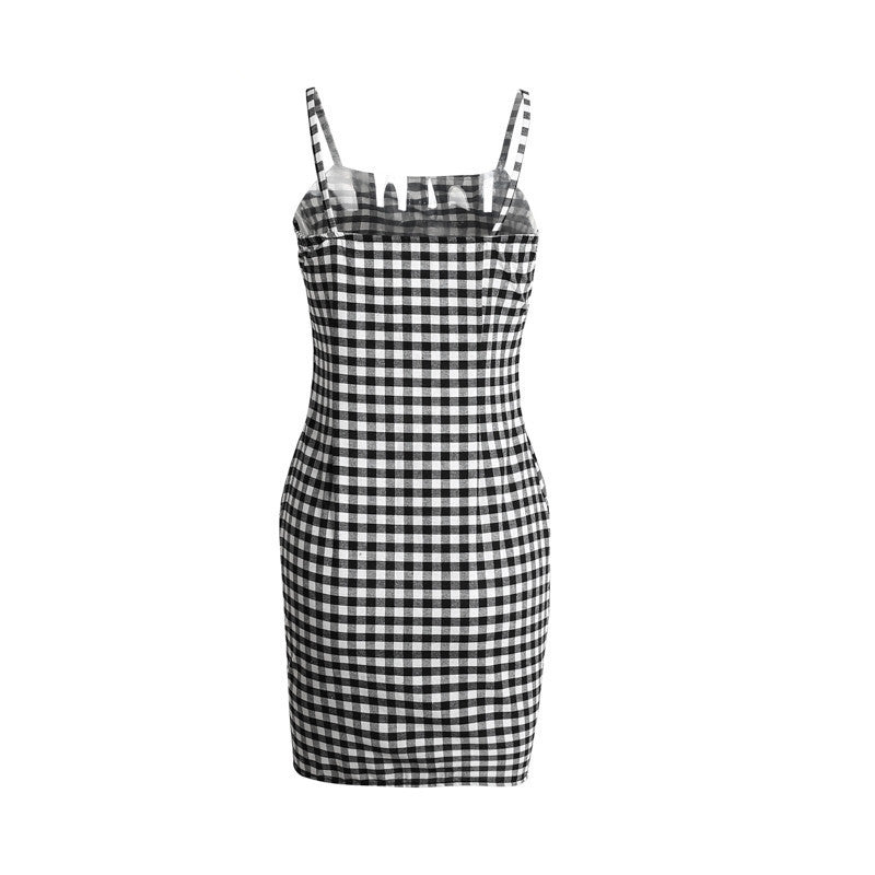 Women's Sling Plaid Midiskirt – Sweet Cotton A-Line Skirt-HighTouch