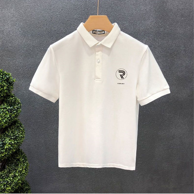 Polo Collar Short Sleeve Summer Lapels T-shirt Men-HighTouch