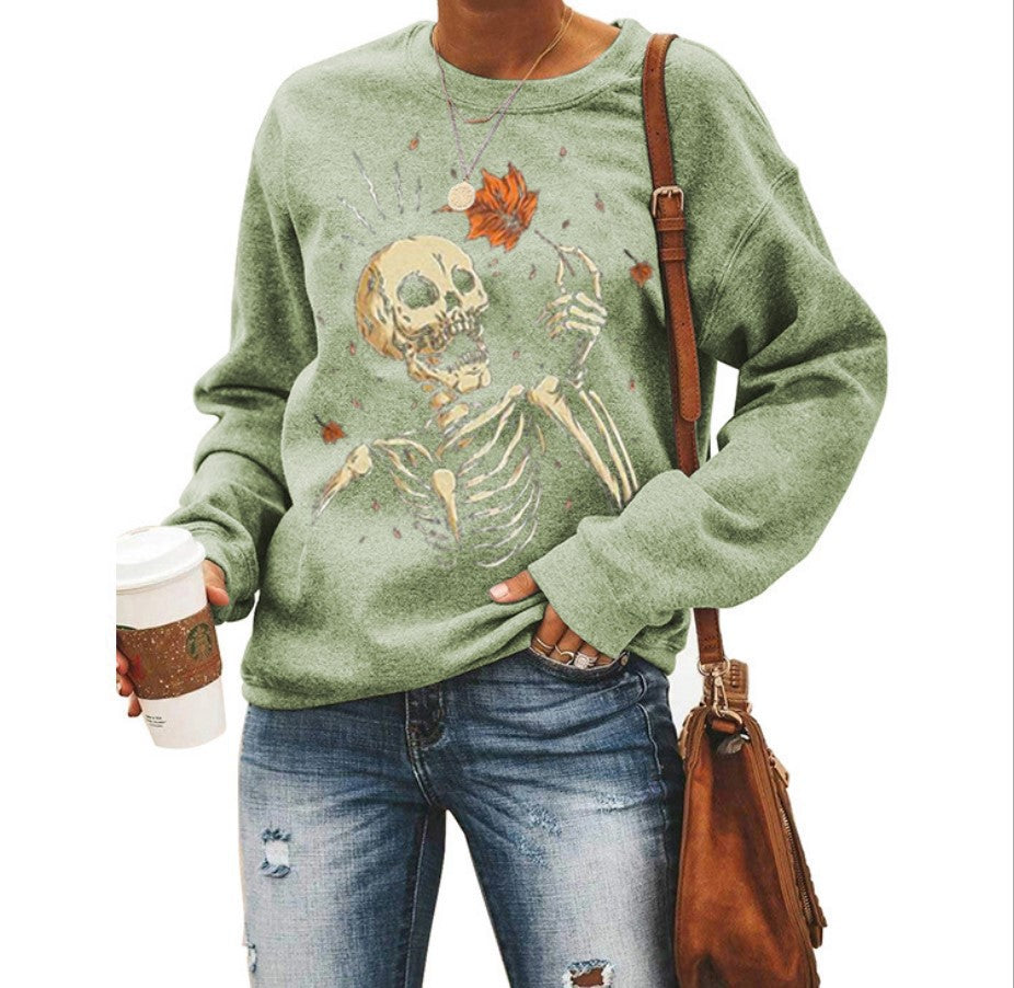 Women’s Halloween Graphic Crew Neck Sweatshirt-HighTouch
