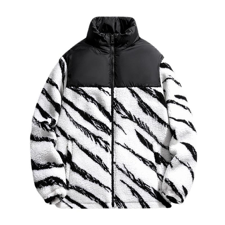 Autumn Men's Fleece Fashion Brand Contrast Color Baggy Coat-HighTouch