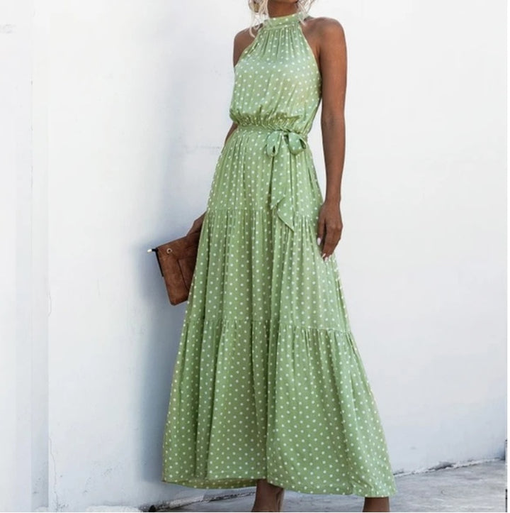 Women's Printed Maxi Lace Dress – Romantic Long Dress-HighTouch