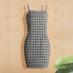 Women's Sling Plaid Midiskirt – Sweet Cotton A-Line Skirt-HighTouch