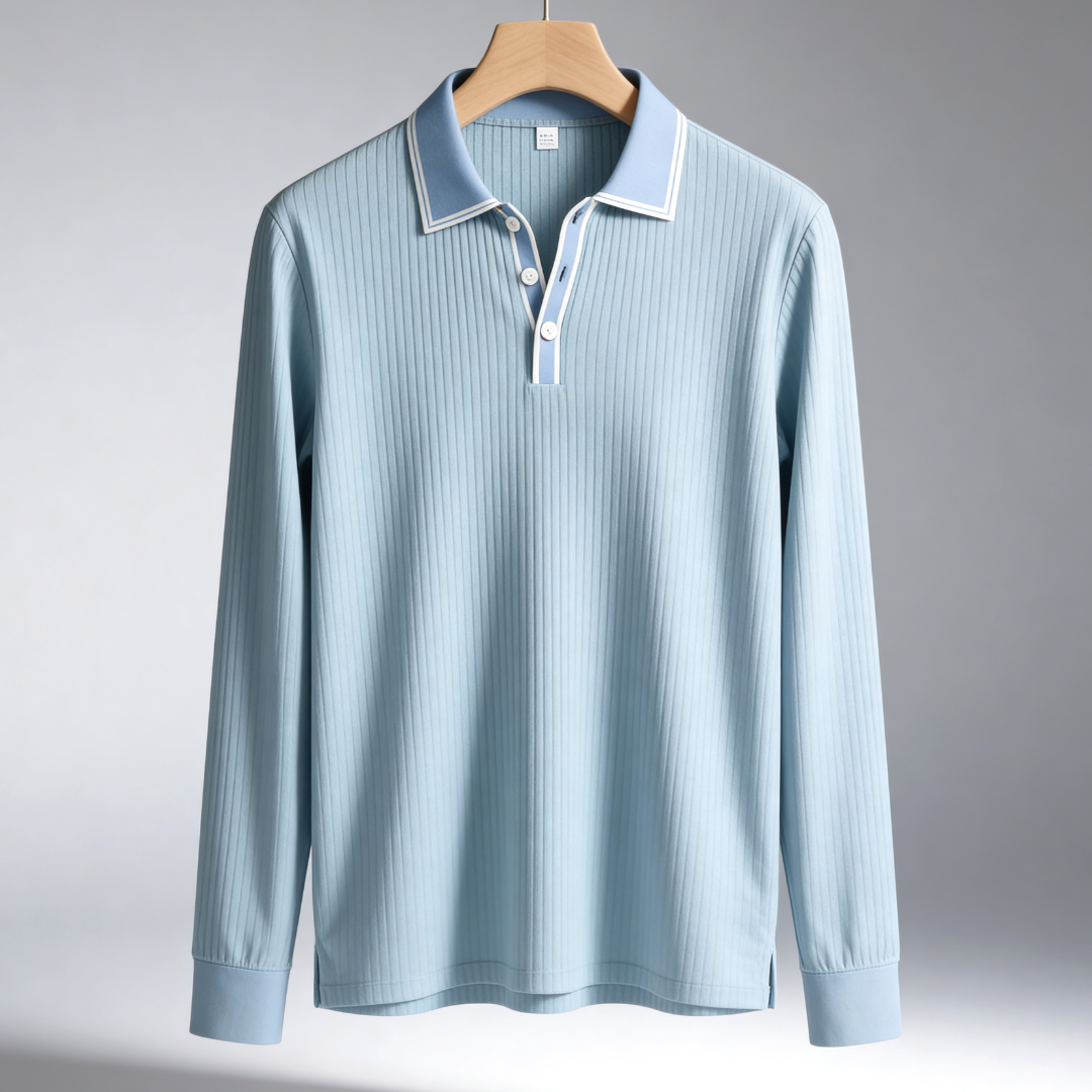 Men's Long Sleeve Polo Shirt – Lightweight & Breathable