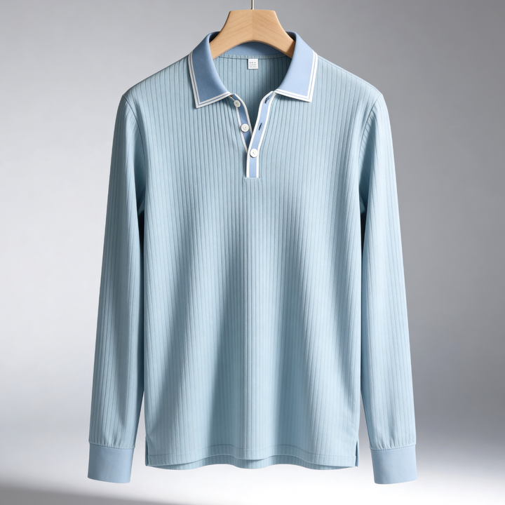 Men's Long Sleeve Polo Shirt – Lightweight & Breathable