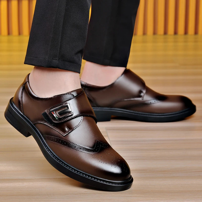 Men's Full-Grain Leather Slip-On Dress Shoes
