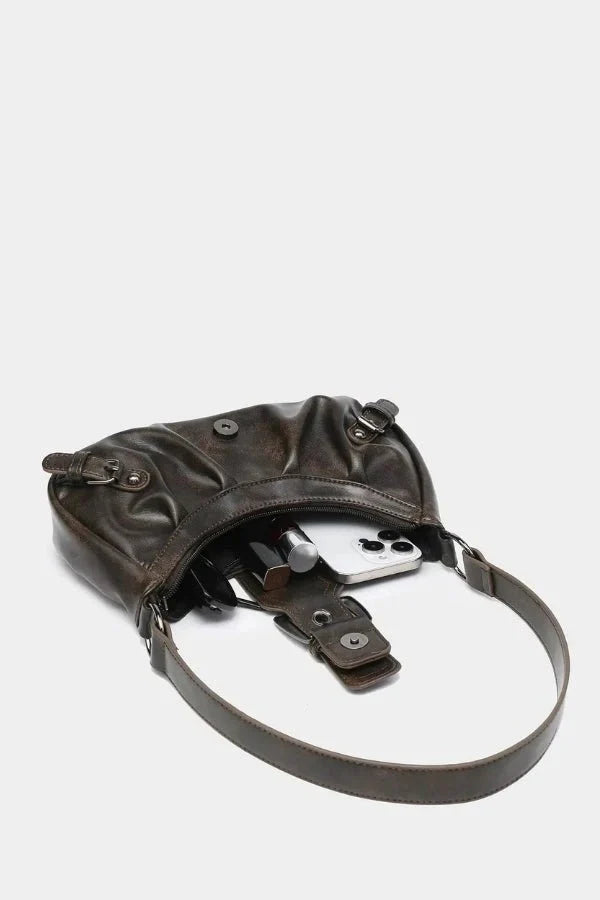 Adriel Shoulder Bag - PU Leather Statement Buckle Style