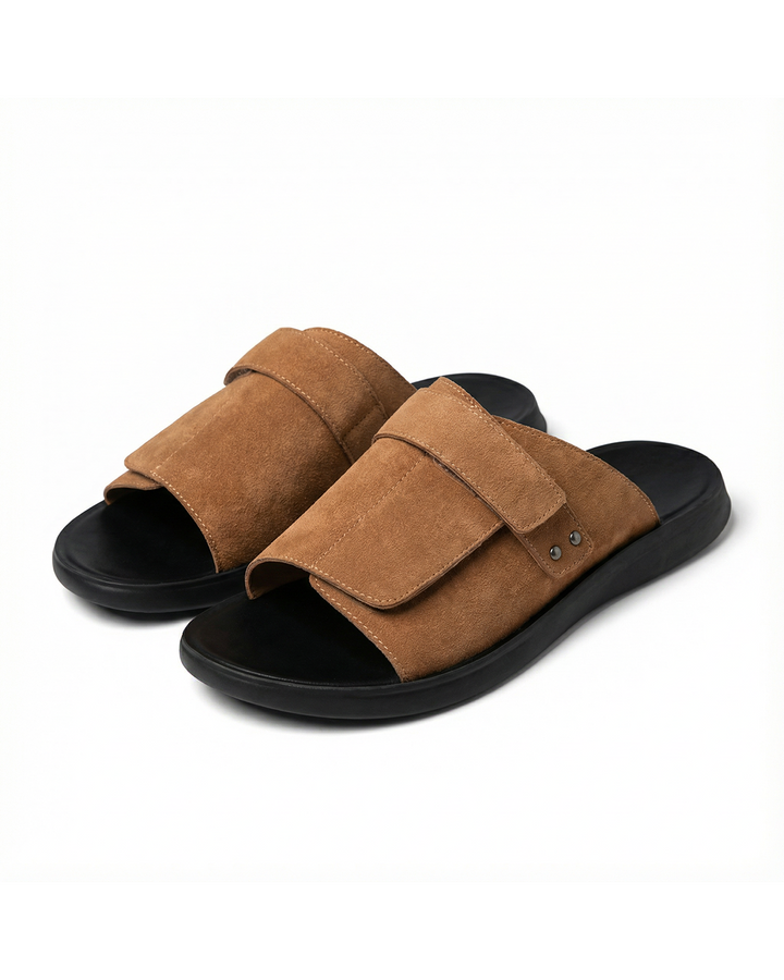 Axis Suede Slides | Men's Adjustable Slip-On Comfort Sandals