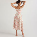 Seaside Vacation Sling Back Cross Tied Slim Fit Overknee Dress-HighTouch