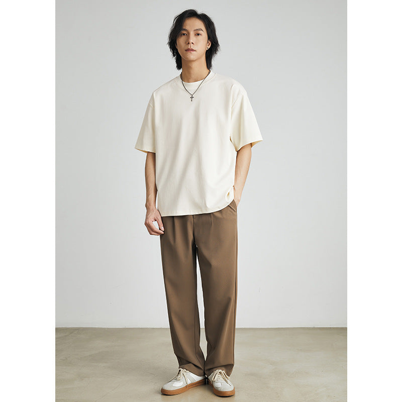 Cool Solid Color Inner Wear – Round Neck Bottoming Shirt-HighTouch