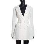 Women’s Slim Fit Long Sleeve Suit Dress – Bud‑Shaped Tailored Faux Pocket-HighTouch