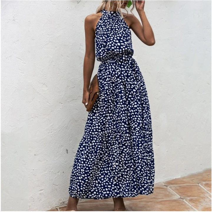 Women's Printed Maxi Lace Dress – Romantic Long Dress-HighTouch