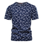 Casual Slim-Fit Stretch T-Shirt Men Short-Sleeved Printed T-Shirt Sports Men-HighTouch