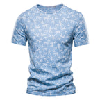 Casual Slim-Fit Stretch T-Shirt Men Short-Sleeved Printed T-Shirt Sports Men-HighTouch