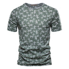 Casual Slim-Fit Stretch T-Shirt Men Short-Sleeved Printed T-Shirt Sports Men-HighTouch
