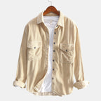 Corduroy Shirt Men Long Sleeved Shirt Thickened Retro Shirt-HighTouch