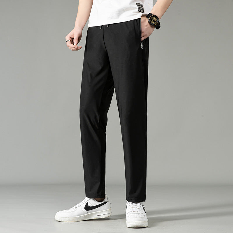Men's Casual Ice Silk Pants – Loose Sports Pants-HighTouch
