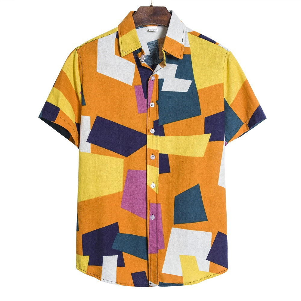 Men s Geometric Print Shirt-HighTouch