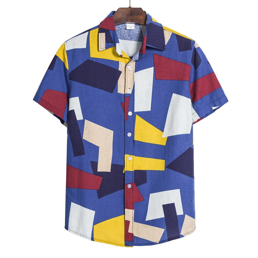Men s Geometric Print Shirt-HighTouch