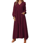 Cotton Linen Dress – Breathable Solid Color Collection-HighTouch