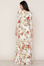 Women's Floral Large Swing Maxi Dress-HighTouch