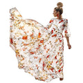 Women's Floral Large Swing Maxi Dress-HighTouch