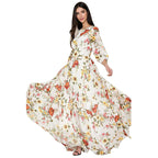 Women's Floral Large Swing Maxi Dress-HighTouch