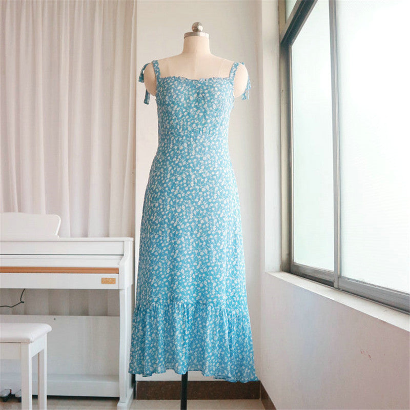 French Retro Style Viscose Linen Dress | Celebrity Floral One-Step Maxi-HighTouch
