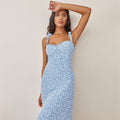 French Retro Style Viscose Linen Dress | Celebrity Floral One-Step Maxi-HighTouch