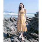 Women’s Chiffon Feel Vest & Skirt Set – Luxury Rabbit Hair 2-Piece Suit Plaid-HighTouch