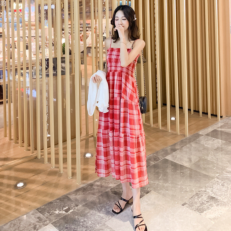Women’s Chiffon Feel Vest & Skirt Set – Luxury Rabbit Hair 2-Piece Suit Plaid-HighTouch