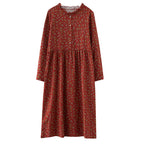 Retro Literary Cotton & Linen Dress-HighTouch