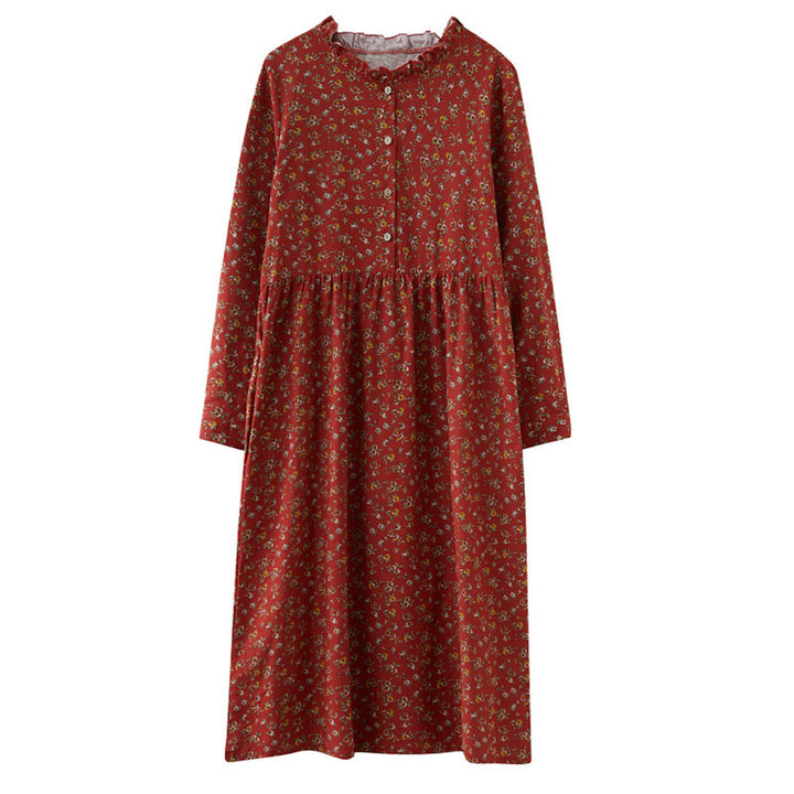 Retro Literary Cotton & Linen Dress-HighTouch