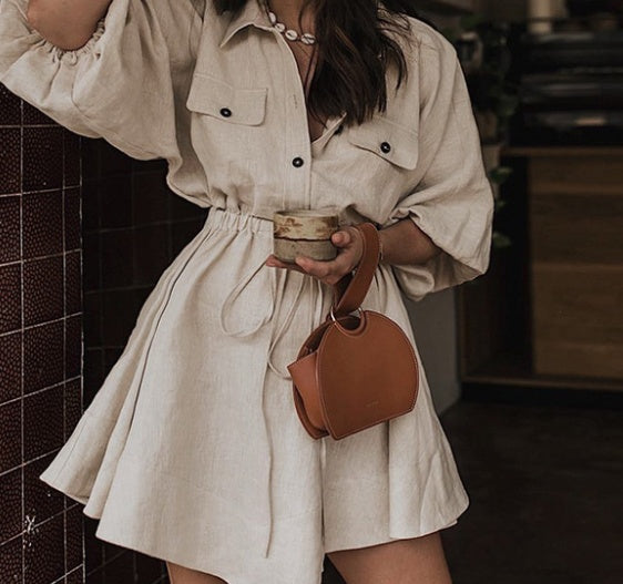 Cotton & Linen Dress – Breathable Natural Fiber Essential-HighTouch
