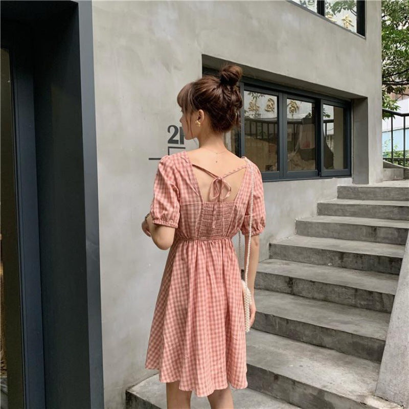 Women’s Plaid Long Dress – Elegant Casual Style-HighTouch