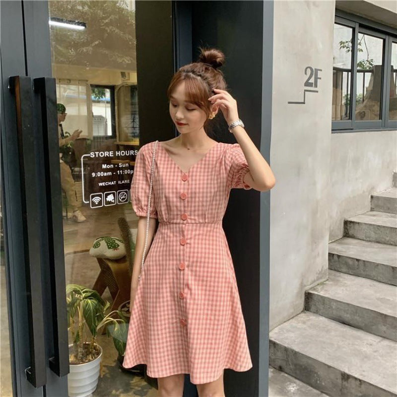 Women’s Plaid Long Dress – Elegant Casual Style-HighTouch
