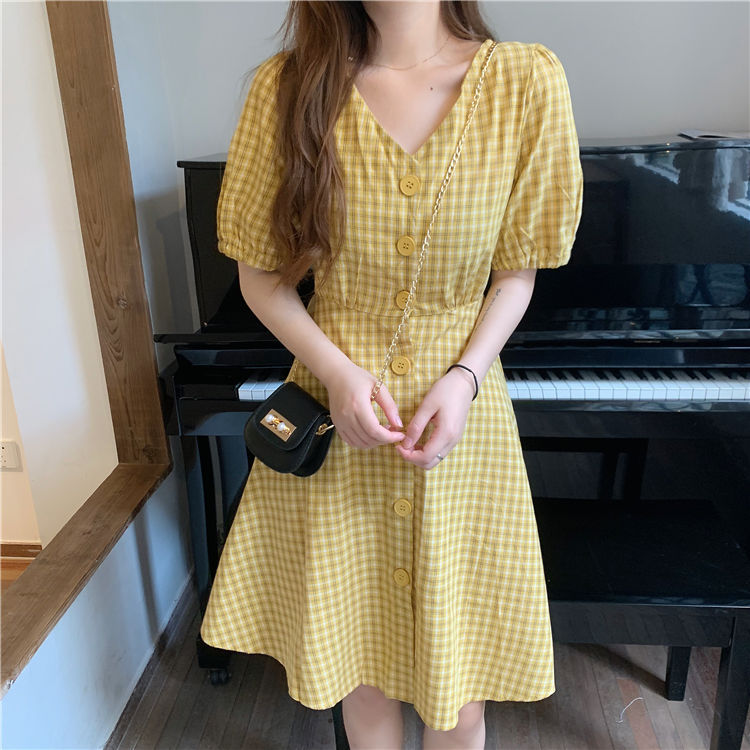 Women’s Plaid Long Dress – Elegant Casual Style-HighTouch