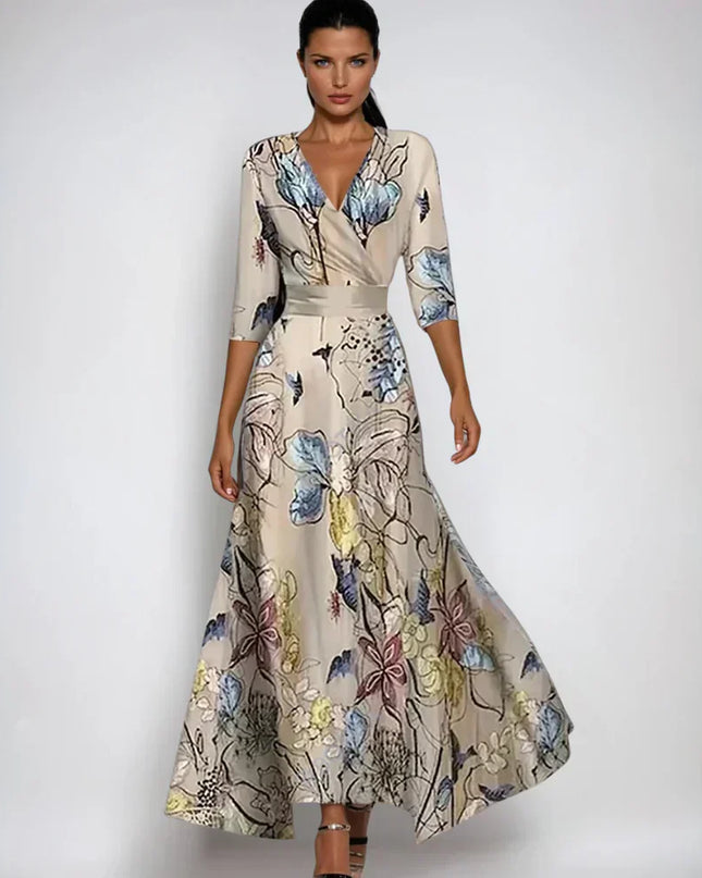 Emily | Luxury Floral Wrap Maxi Dress