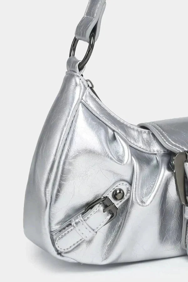 Adriel Shoulder Bag - PU Leather Statement Buckle Style