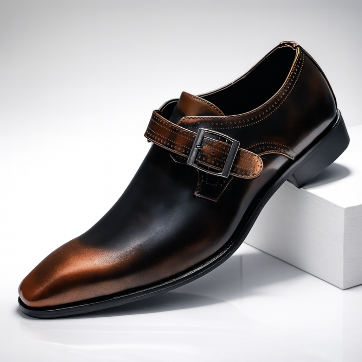 Men’s Patent Leather Dress Shoes with Buckle