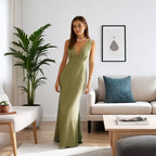 Women's Matcha A-Line Sling Dress-HighTouch