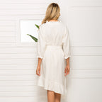 Solid Color Cotton & Linen Dress-HighTouch