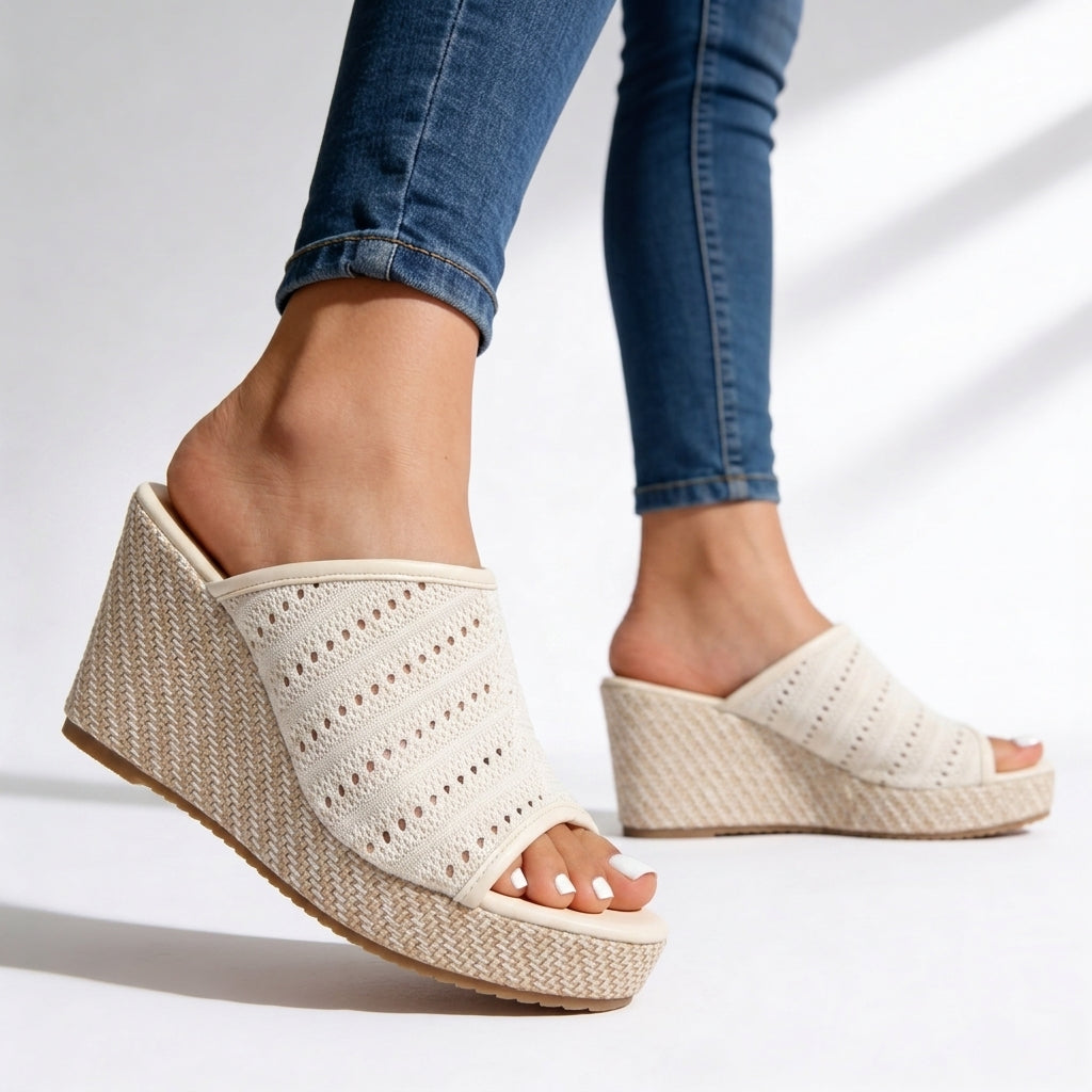 Lucia Knit Wedge Sandals - Women's Comfortable Summer Shoes