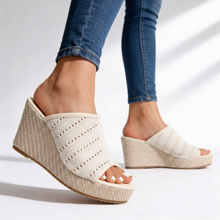 Lucia Knit Wedge Sandals - Women's Comfortable Summer Shoes