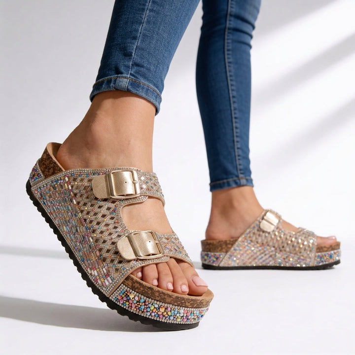 Women's Platform Slide Sandals Cushioned Slip On
