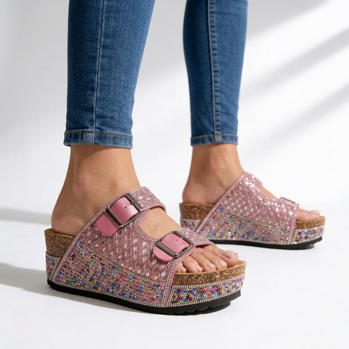Women's Platform Slide Sandals Cushioned Slip On