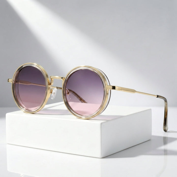 Round Sunglasses with UV400 Polarised Lenses